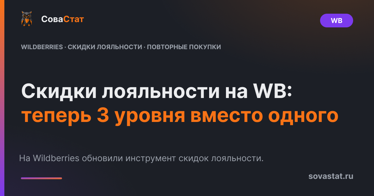 Скидки лояльности на Wildberries: теперь 3 уровня вместо одного