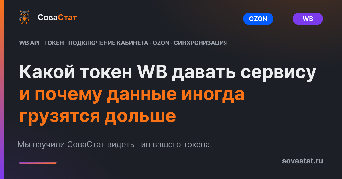 Какой токен WB давать сервису и почему данные иногда грузятся дольше