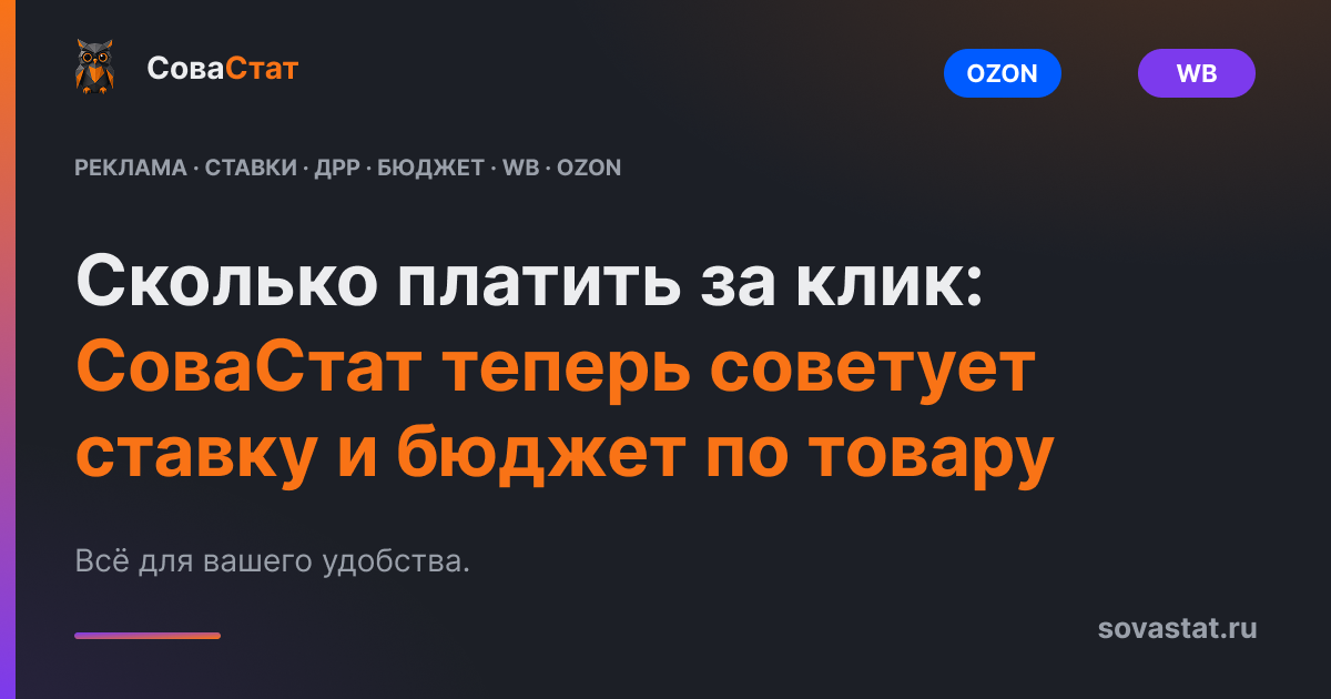 Сколько платить за клик: СоваСтат теперь советует ставку и бюджет по каждому товару