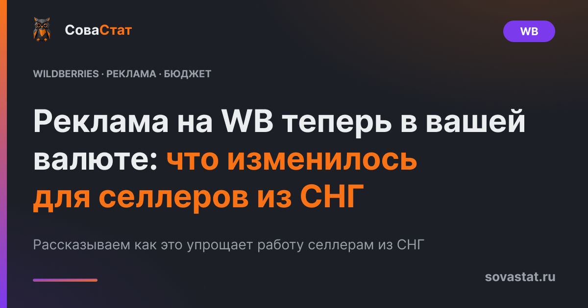 Реклама на WB теперь в вашей валюте: что изменилось для селлеров из СНГ