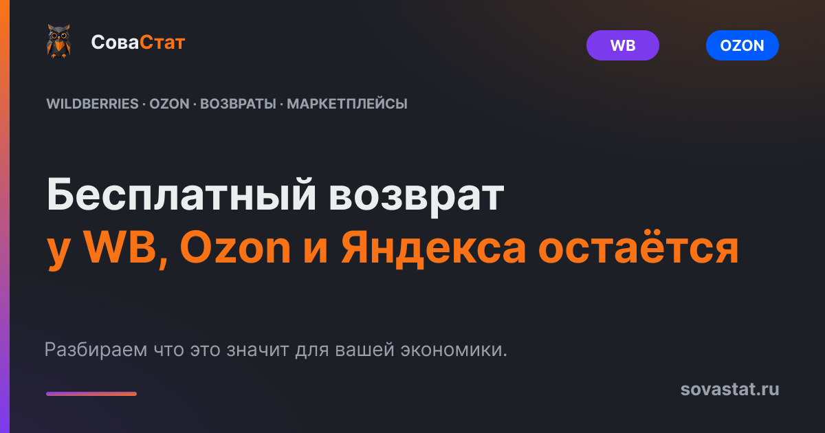 Бесплатный возврат у WB, Ozon и Яндекса остаётся